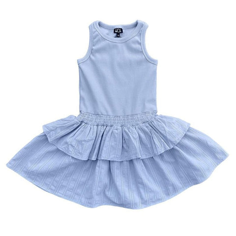 Little Olin - Tiered Tank Dress in Blue