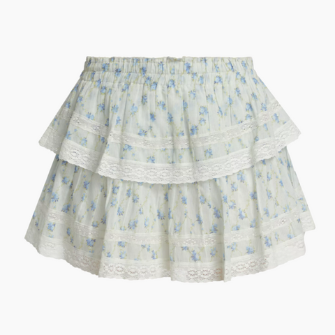 Love Shack Fancy - Ruffle Mini Skirt in Angel Falls