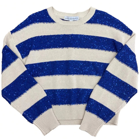 Central Park West - Aurelie Stripe Sequin Sweater