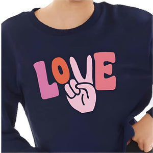 Peace, Love Crop Sweatshirt