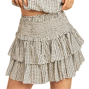 Polka Dot Skirt - White