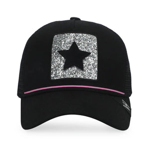 Lush Trucker Hat - Black/Pink Glitter