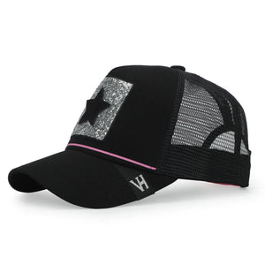 Lush Trucker Hat - Black/Pink Glitter