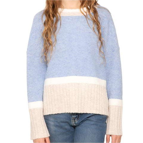 Maura Border Stripe Sweater - Blue