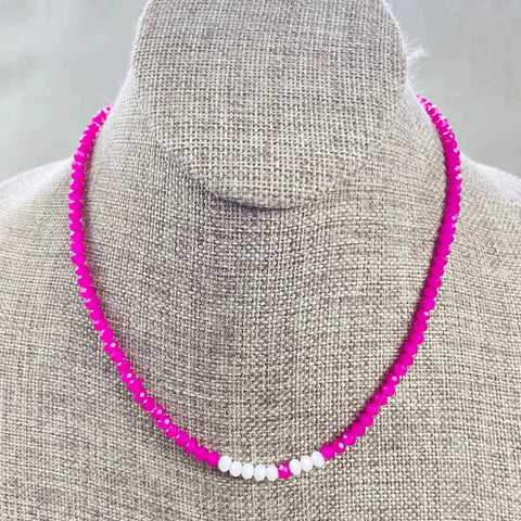 Mia Beaded Necklace - Dragonfruit