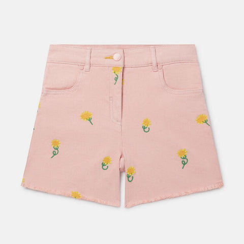 Stella McCartney - Sunflower Embroidered Shorts in Pink