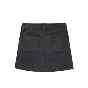 DL1961 - Jenny Mini Skirt in Black Coated