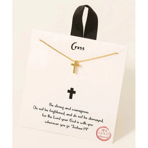 too! - Gold Dipped Mini Cross Necklace