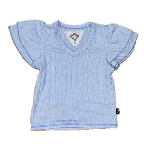 T2LOVE - V-Neck Top in Chambray Blue