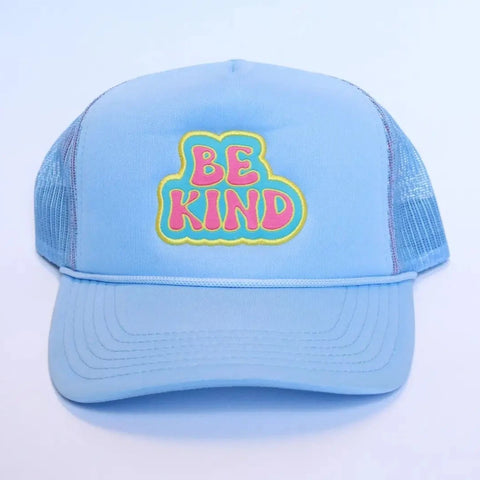 XOXO - Be Kind Trucker Hat in Powder Blue