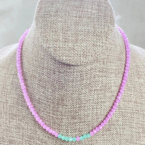 Mia Beaded Necklace - Grape