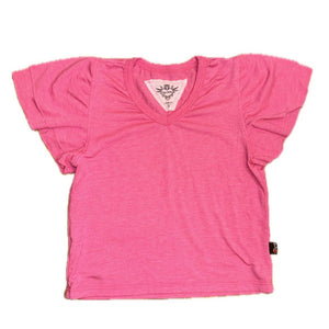 T2LOVE - V-Neck Top in Barbie Pink