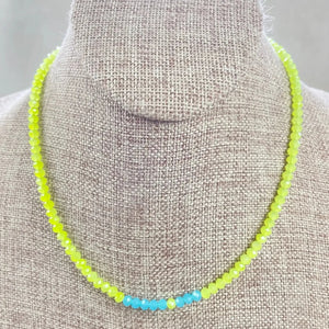 Mia Beaded Necklace - Limeade