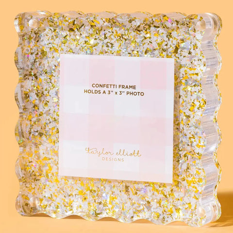 Small Picture Frame - Pearl/Gold Confetti