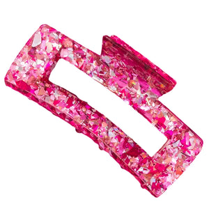 Pink & Silver Confetti Claw Clip