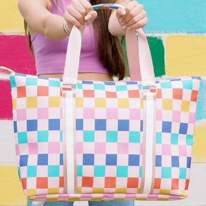 Katydid - Checkered Tote Bag