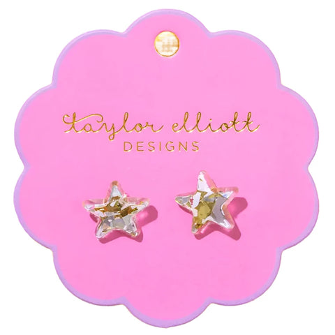 Stud Star Earrings - Silver/Gold Confetti