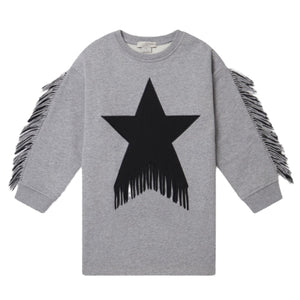 Stella McCartney - Star Patch Fringe Dress in Grey