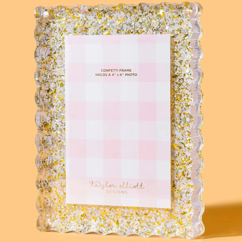 Picture Frame - Pearl/Gold Confetti