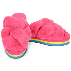 Iscream - Furry Platform Slippers