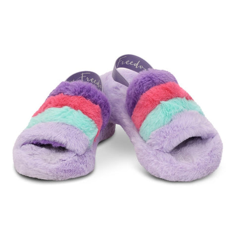 Iscream - Purple, Pink & Blue Furry Slippers