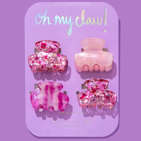Taylor Elliot Designs - Mini Claw Clips in Pink Confetti