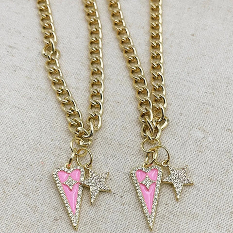 too! - Kind Heart Pink Necklace