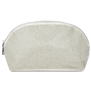 Crystal Oval Cosmetic Bag - Silver