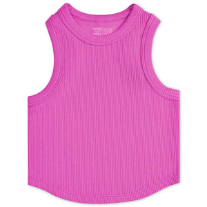 Ribbed Cropped Tank - Pretty Pink