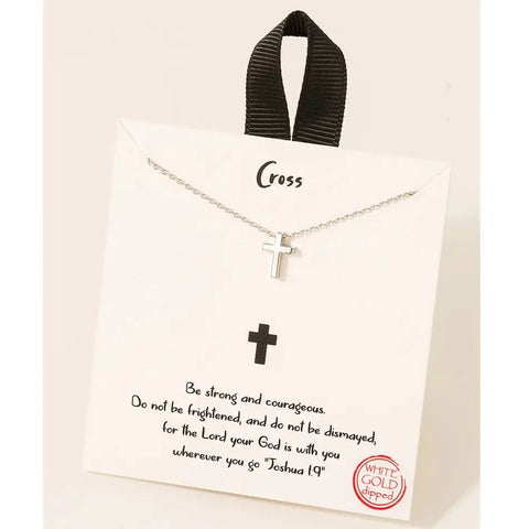 too! - Silver Mini Cross Necklace