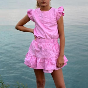 Little Olin - Ruffle Blouse in Pink