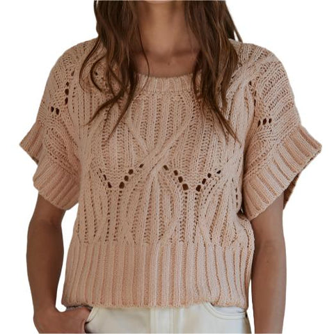 Cali Crochet Top - Dusty Pink