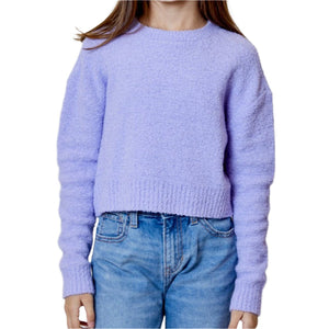 Fuzzy Cropped Sweater - Lucky Lilac