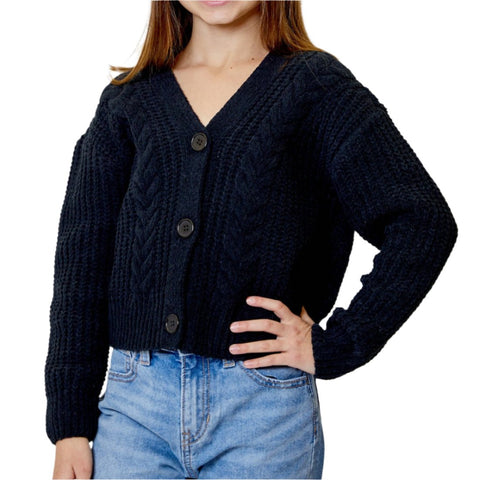 Button Up Cardigan - Black