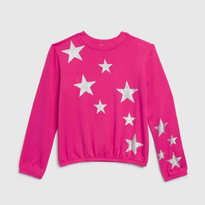 Splendid - Glitter Stars Sweatshirt in Pink