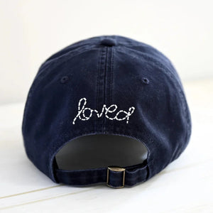 Heart Patch Baseball Cap - Indigo/White