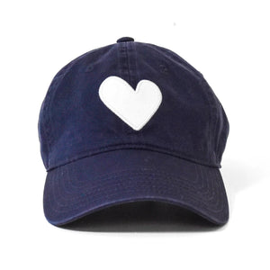 Heart Patch Baseball Cap - Indigo/White