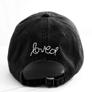 Heart Patch Baseball Cap - Black/White