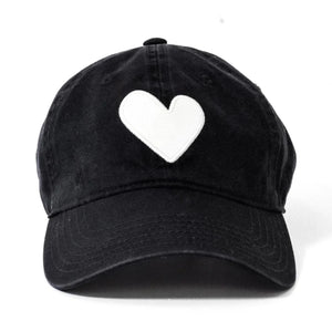 Heart Patch Baseball Cap - Black/White