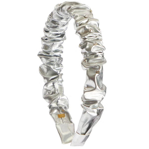 Bari Lynn - Crinkle Pleather Headband in Silver