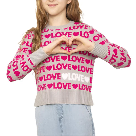 Ava Love Sweater - Pink/Grey