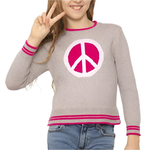 Ava Peace Sweater - Heather Grey