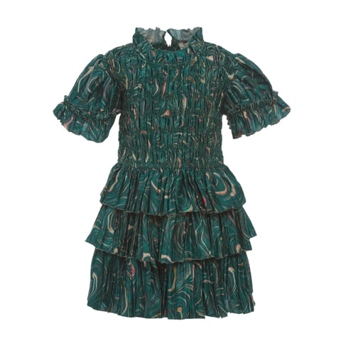 Sea - Amara Marble Print Dress in Green