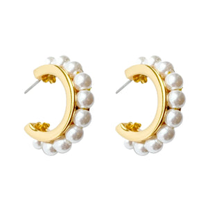 Mignonne Gavigan - Wynnie Pearl Hoop in White Gold