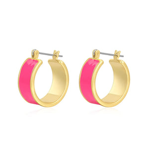 Luv AJ - Positano Hoops in Hot Pink