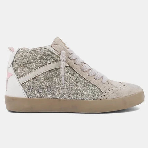 Shushop - Riley Sneakers in Pink Pearl Glitter
