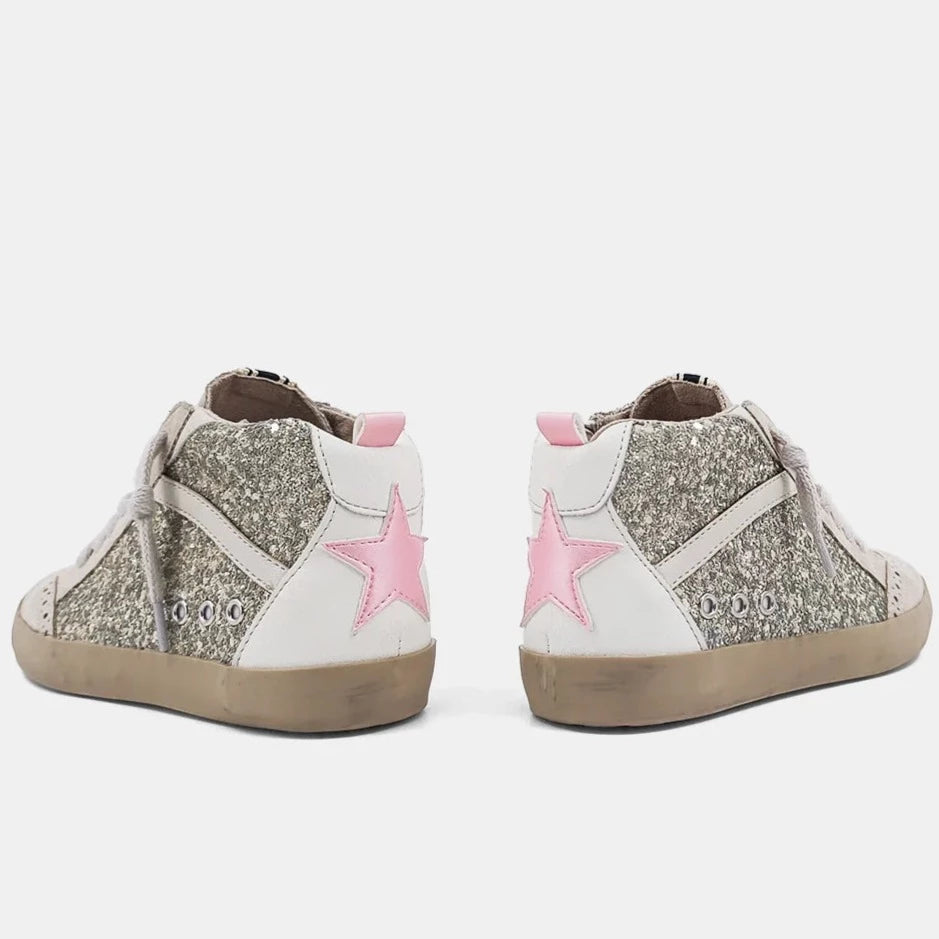 Shushop - Riley Sneakers in Pink Pearl Glitter – too!