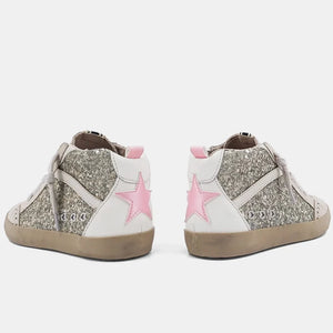 Shushop - Riley Sneakers in Pink Pearl Glitter