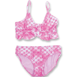 Shade Crtitters - Eyelet Ruffle High Waisted Bikini in Bubblegum