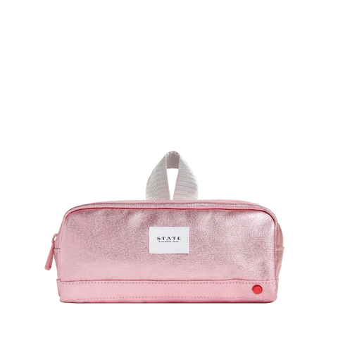 State - Clinton Pencil Case in Pink/Silver